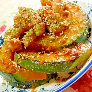 ツーンと味わう❤南瓜と豚肉の醤油麹辛子マヨ炒め❤
